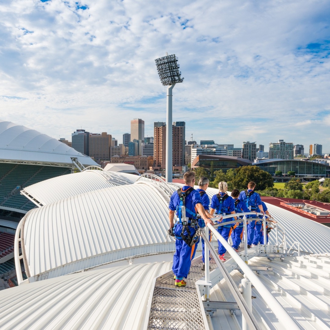 南澳大利亚州，阿德莱德，阿德莱德椭圆形体育场，RoofClimb © Che Chorley Photography 版权所有