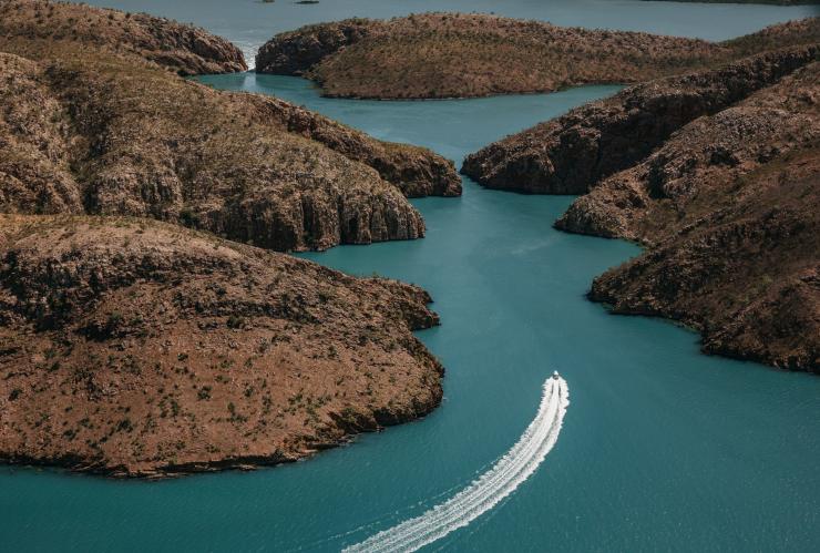 西澳大利亚州，塔尔博特湾，鸟瞰水平瀑布 © 西澳大利亚州旅游局版权所有