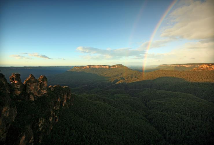 新南威尔士州，蓝山，格罗斯山谷，三姐妹峰 © 澳大利亚旅游局版权所有