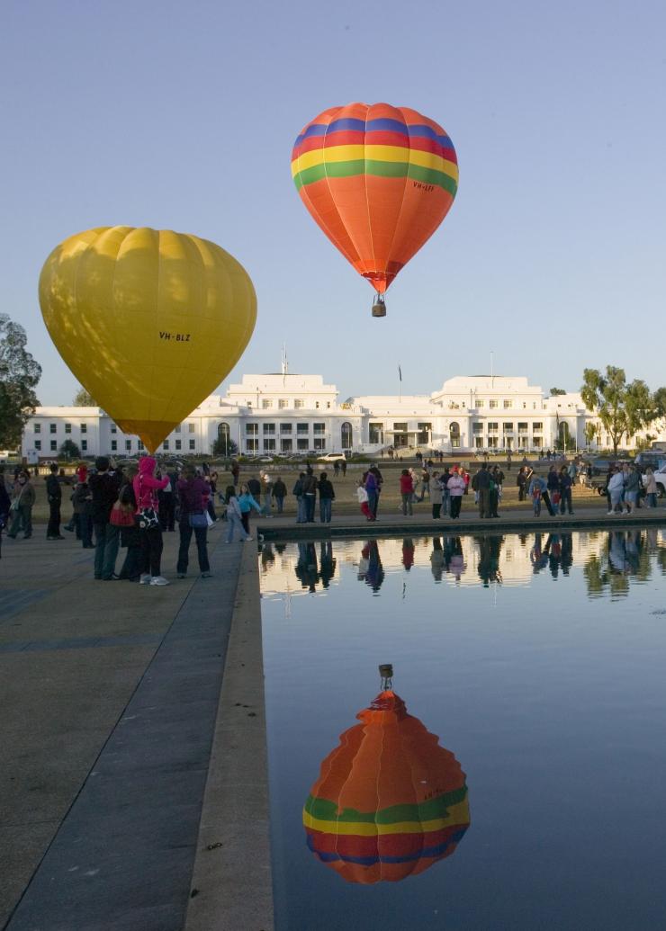 澳大利亚首都领地，堪培拉，乘坐热气球 © 堪培拉观光局版权所有