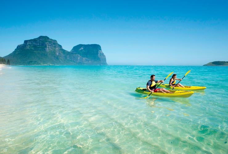 新南威尔士州，豪勋爵岛，划皮艇 © 新南威尔士州旅游局版权所有