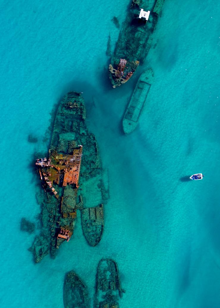 昆士兰州，摩顿岛，天阁露玛沉船遗址 © 澳大利亚旅游局版权所有