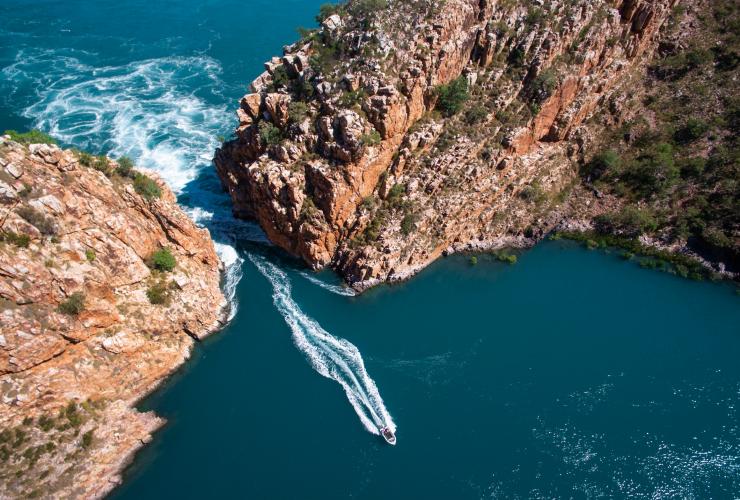 西澳大利亚州，金伯利，塔尔博特湾，水平瀑布 © 澳大利亚旅游局版权所有